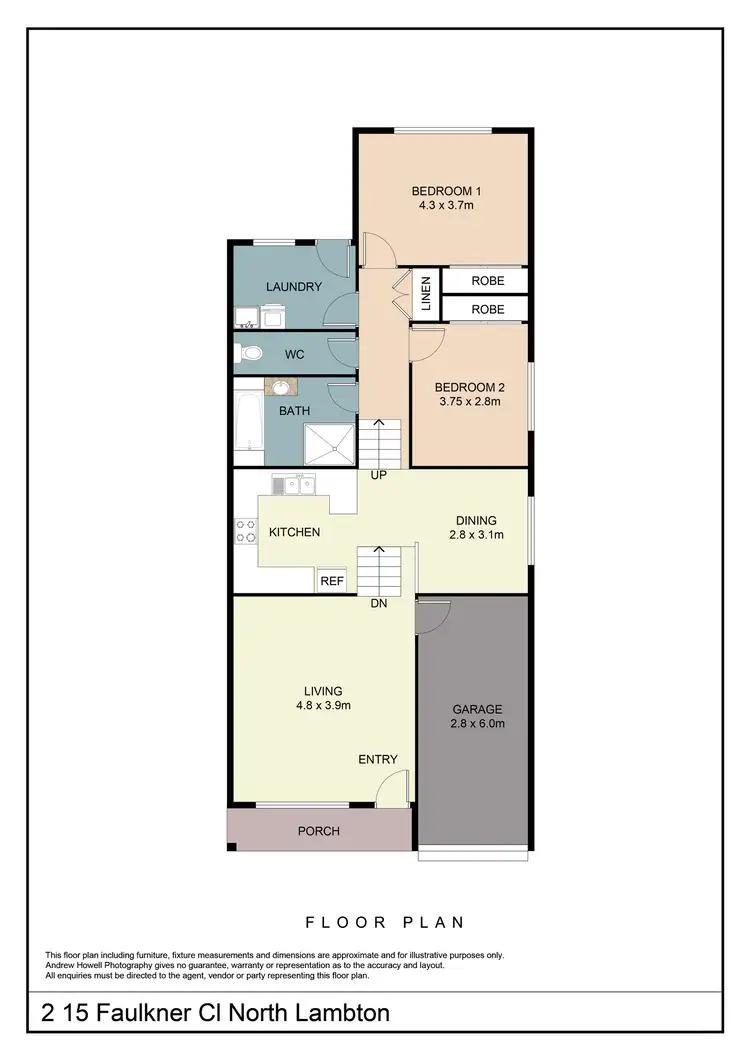 Floorplan of Homely villa listing, 2/15 Faulkner Crescent, North Lambton NSW 2299