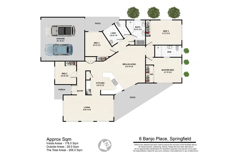 Floorplan of Homely house listing, 6 Banjo Place, Springfield QLD 4300