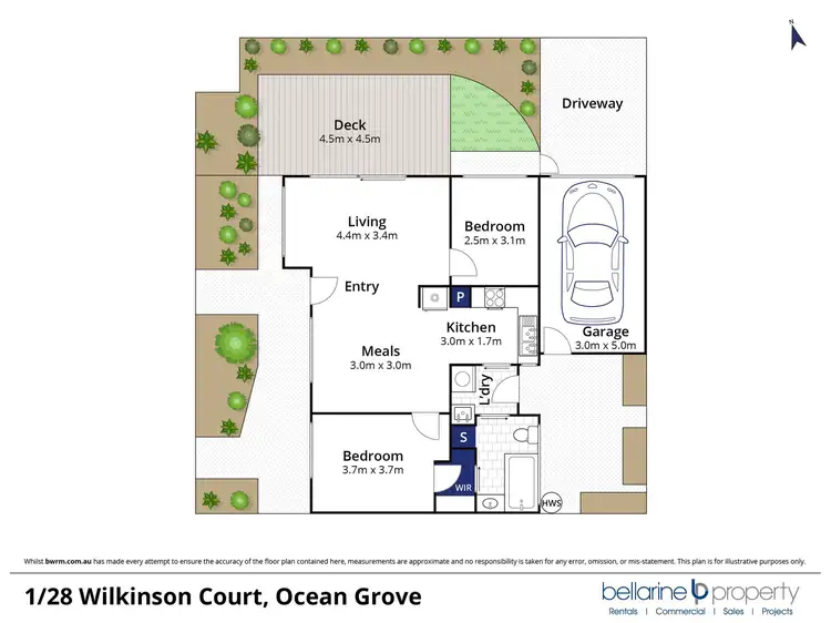 Floorplan of Homely unit listing, 1/28 Wilkinson Court, Ocean Grove VIC 3226