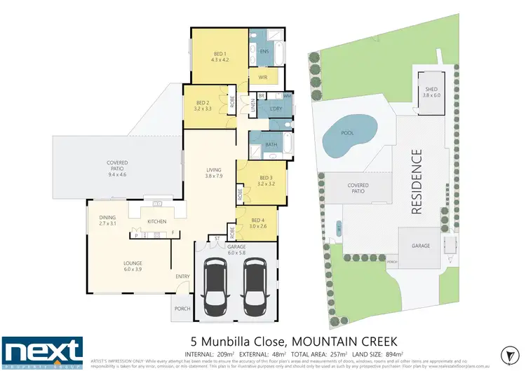 Floorplan of Homely house listing, 5 Munbilla Close, Mountain Creek QLD 4557