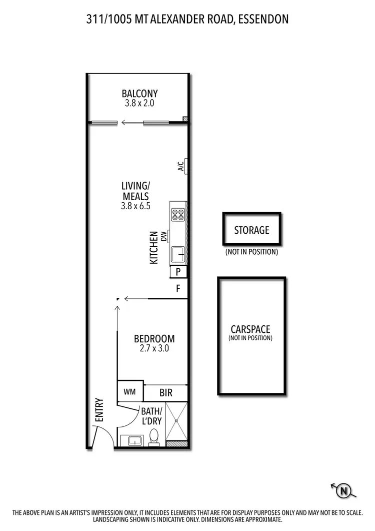 Floorplan of Homely apartment listing, 311/1005 Mt Alexander Road, Essendon VIC 3040