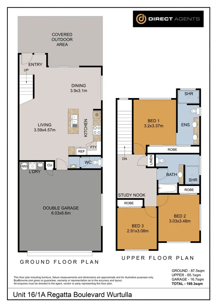 Floorplan of Homely townhouse listing, 32/1A Regatta Boulevard, Wurtulla QLD 4575
