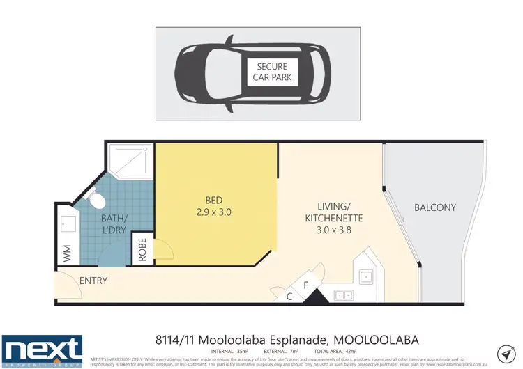 Floorplan of Homely unit listing, 8114/11 Mooloolaba Esplanade, Mooloolaba QLD 4557