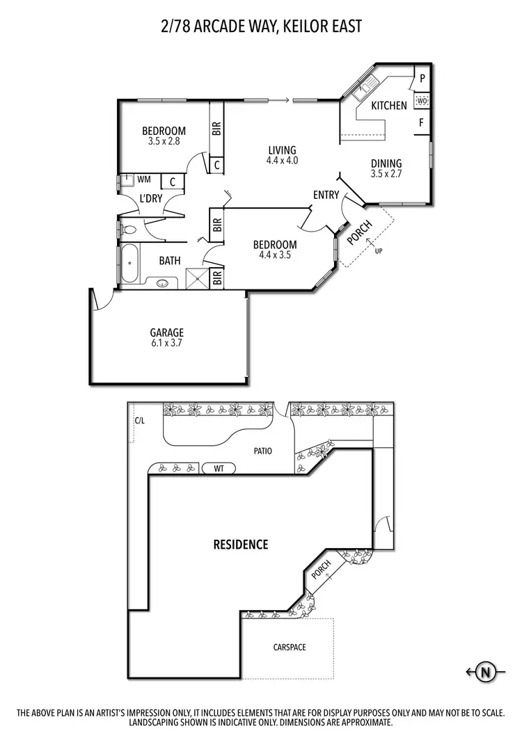 Floorplan of Homely unit listing, 2/78 Arcade Way, Keilor East VIC 3033