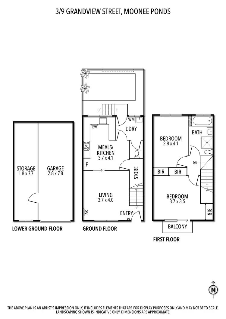 Floorplan of Homely townhouse listing, 3/9 Grandview Street, Moonee Ponds VIC 3039
