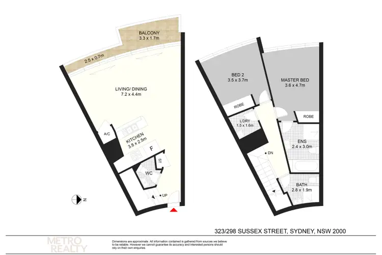 Floorplan of Homely apartment listing, 323/298 Sussex St, Sydney NSW 2000