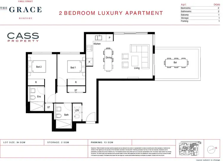 Floorplan of Homely apartment listing, 34/9 Bell St, Hornsby NSW 2077