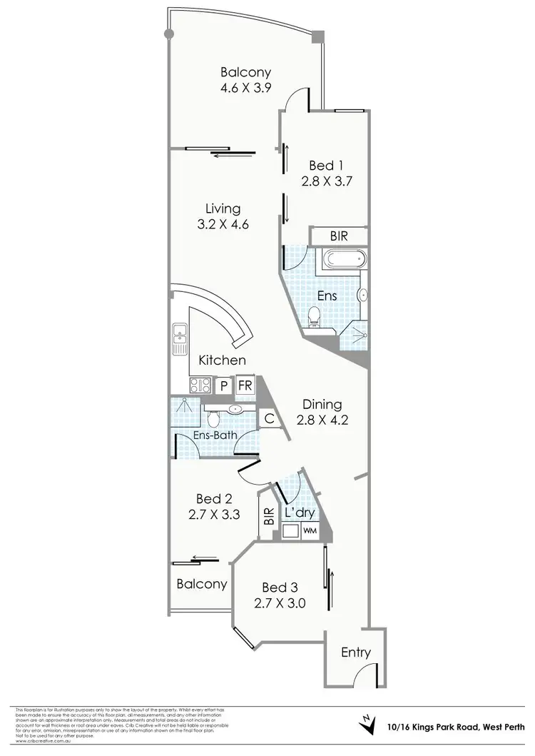 Floorplan of Homely apartment listing, 10/16 Kings Park Road, West Perth WA 6005