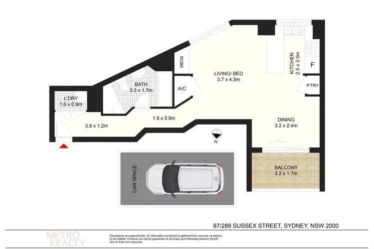 Floorplan of Homely apartment listing, 87/289 Sussex Street, Sydney NSW 2000