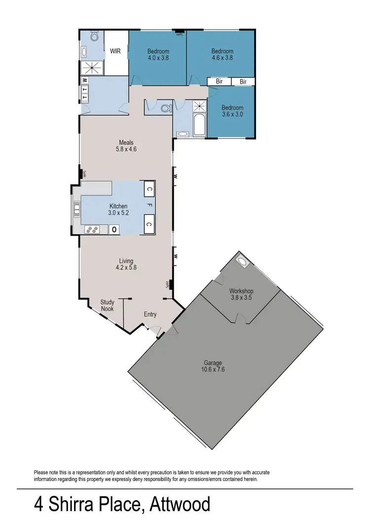 Floorplan of Homely house listing, 4 Shirra Place, Attwood VIC 3049