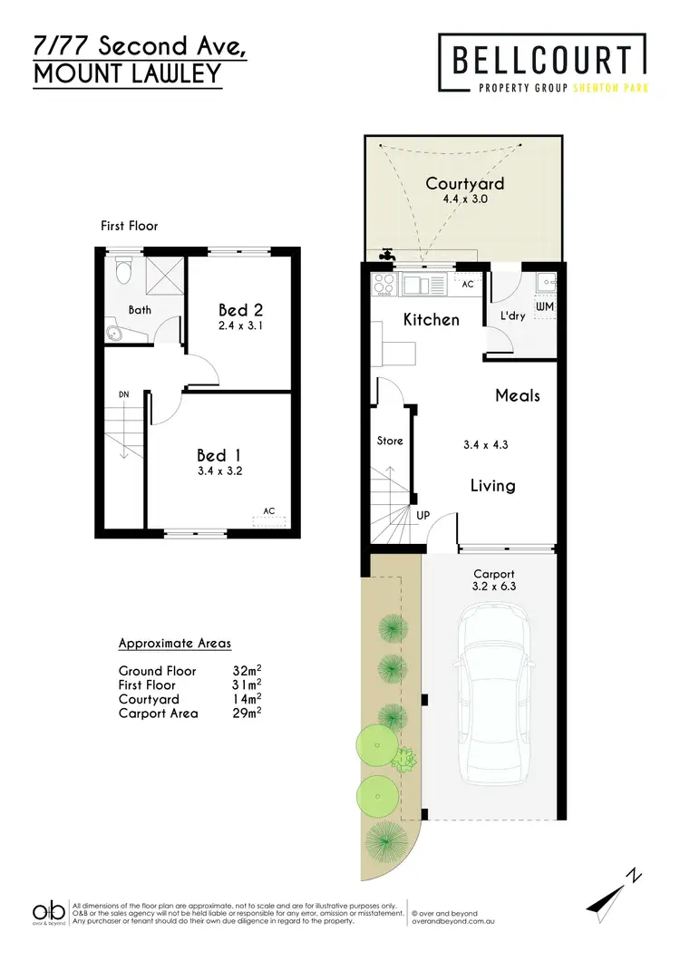 Floorplan of Homely townhouse listing, 7/77 Second Avenue, Mount Lawley WA 6050