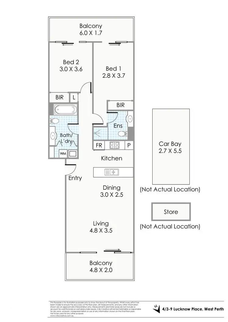 Floorplan of Homely apartment listing, 4/3-9 Lucknow Place, West Perth WA 6005