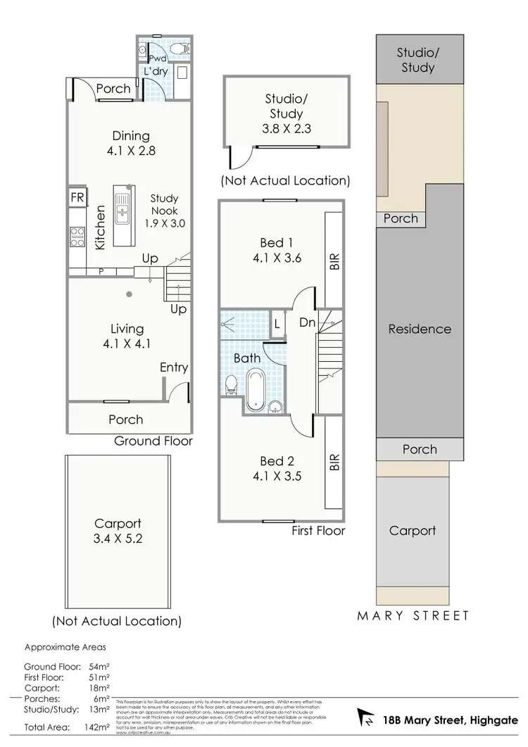 Floorplan of Homely townhouse listing, 18b Mary Street, Highgate WA 6003