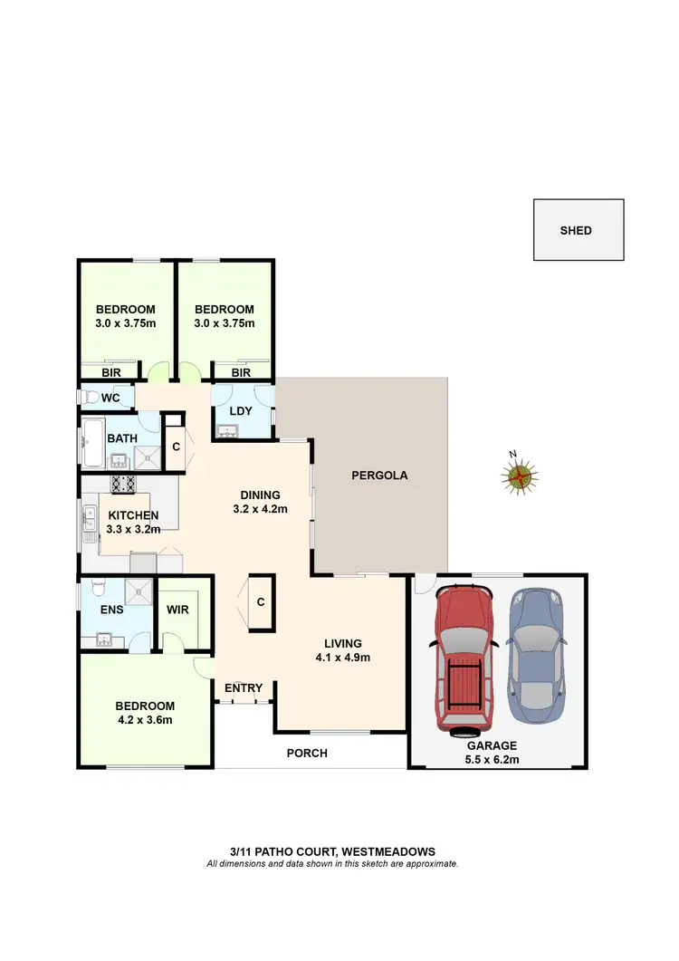 Floorplan of Homely unit listing, 3/11 Patho Court, Westmeadows VIC 3049