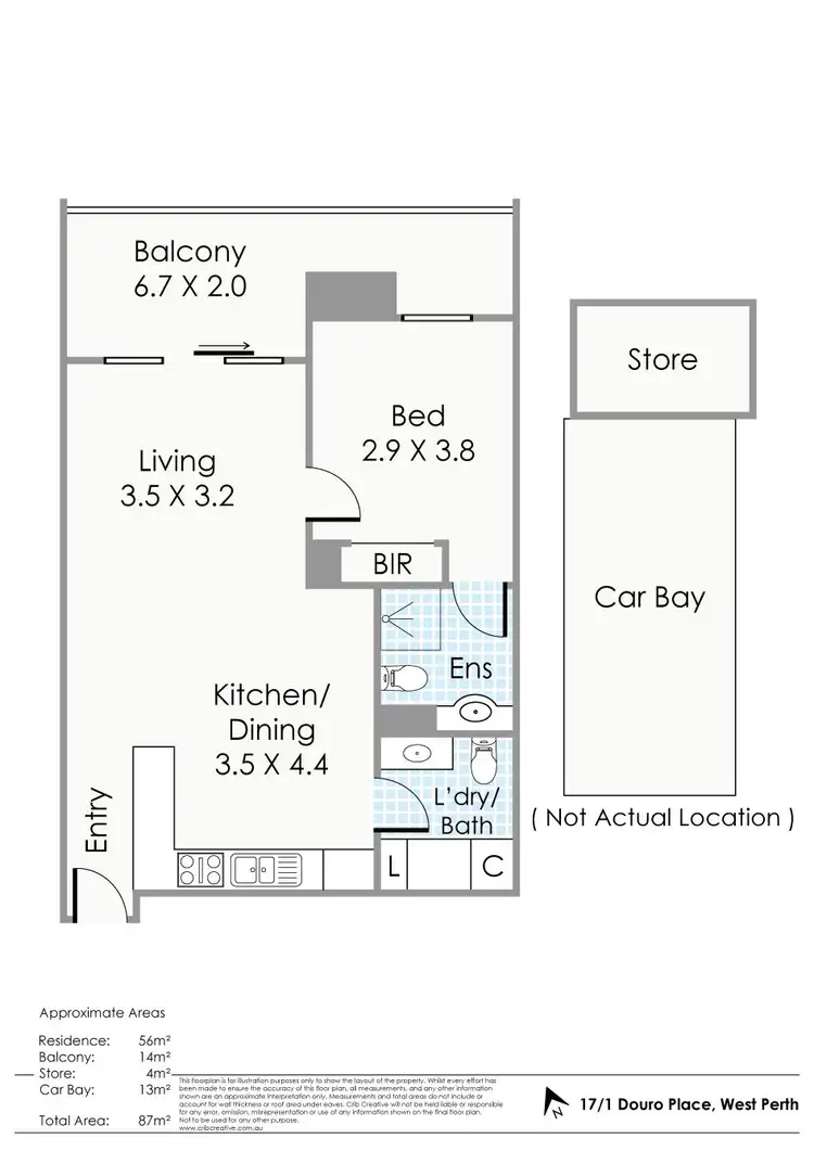 Floorplan of Homely apartment listing, 17/1 Douro Place, West Perth WA 6005