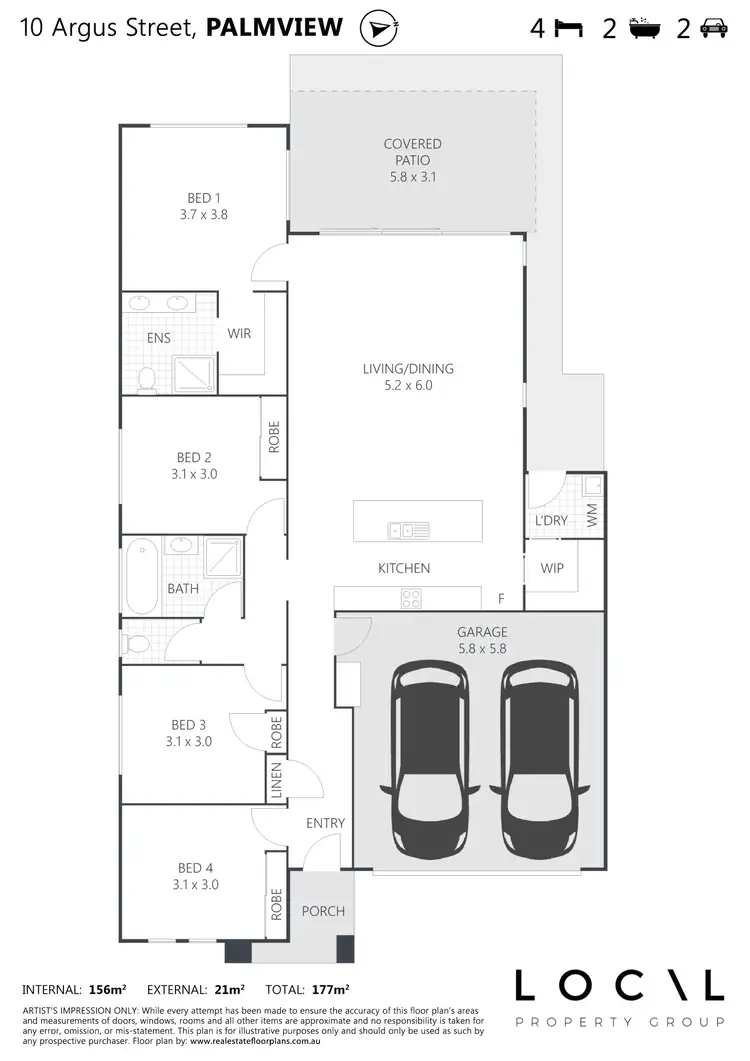 Floorplan of Homely house listing, 10 Argus Street, Palmview QLD 4553