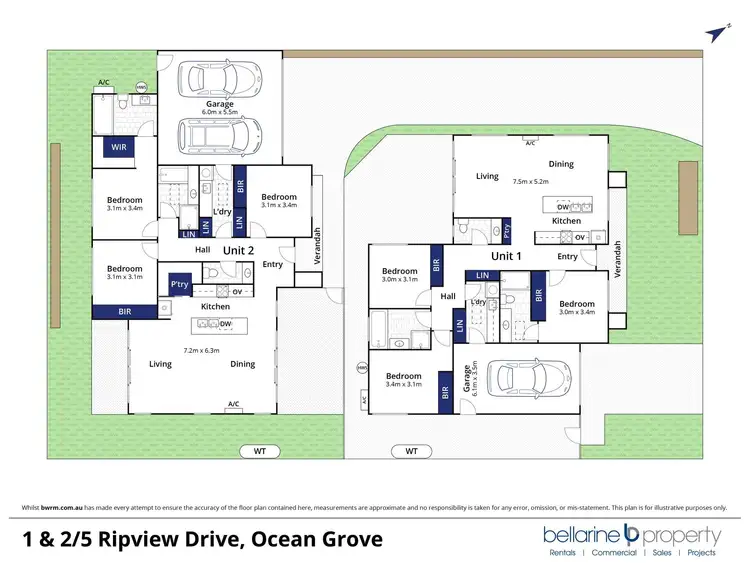 Floorplan of Homely townhouse listing, 1/5 Ripview Drive, Ocean Grove VIC 3226