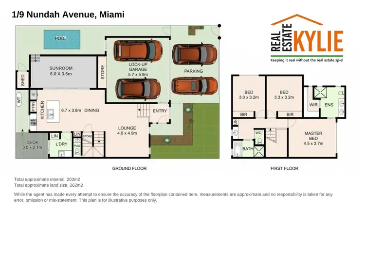 Floorplan of Homely semi-detached listing, 1/9 Nundah Avenue, Miami QLD 4220