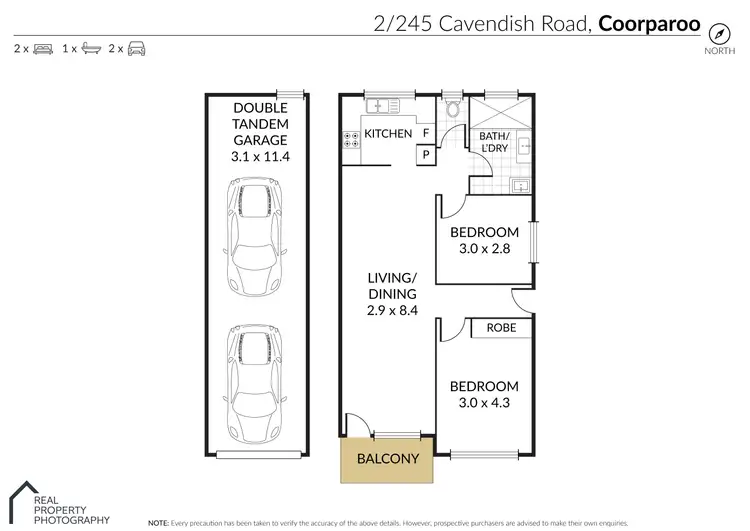 Floorplan of Homely unit listing, 2/245 Cavendish Road, Coorparoo QLD 4151