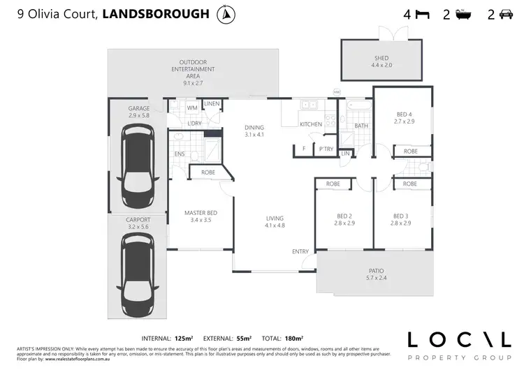 Floorplan of Homely house listing, 9 Olivia Court, Landsborough QLD 4550