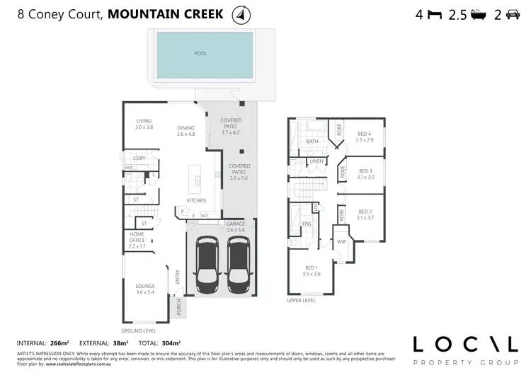Floorplan of Homely house listing, 8 Coney Court, Mountain Creek QLD 4557
