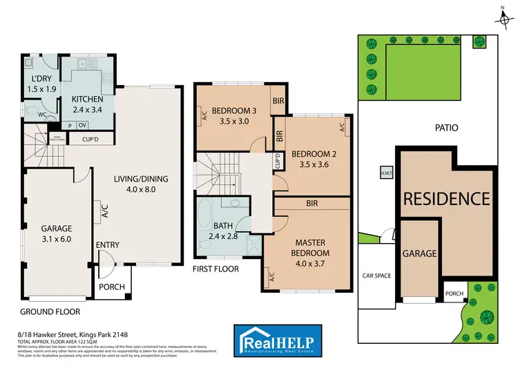 Floorplan of Homely townhouse listing, 8/18 Hawker Street, Kings Park NSW 2148