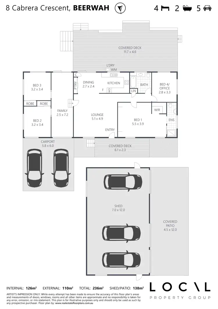 Floorplan of Homely house listing, 8 Cabrera Crescent, Beerwah QLD 4519