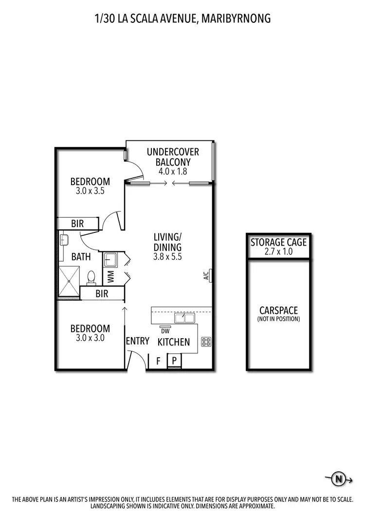 Floorplan of Homely unit listing, 1/30 La Scala Avenue, Maribyrnong VIC 3032
