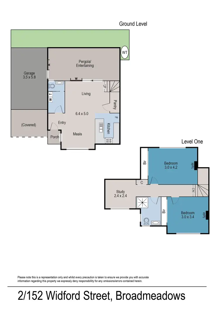 Floorplan of Homely townhouse listing, 2/152 Widford Street, Broadmeadows VIC 3047