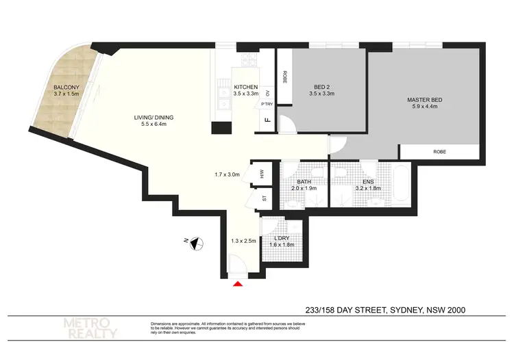 Floorplan of Homely apartment listing, 233/158 Day St, Sydney NSW 2000