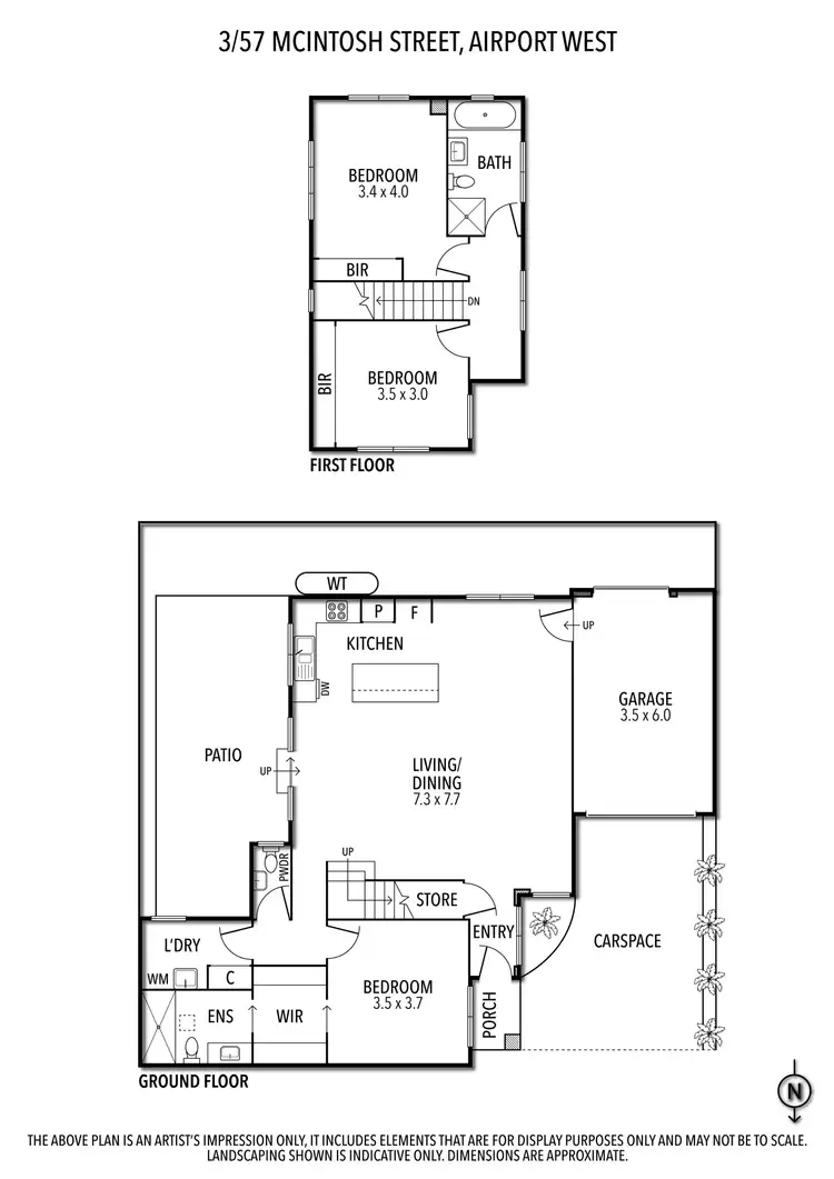 Floorplan of Homely townhouse listing, 3/57 McIntosh Street, Airport West VIC 3042