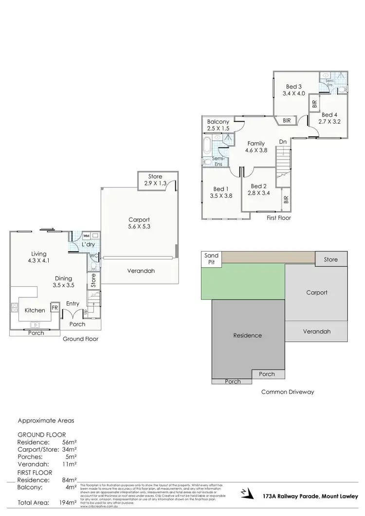 Floorplan of Homely townhouse listing, 173A Railway Parade, Mount Lawley WA 6050
