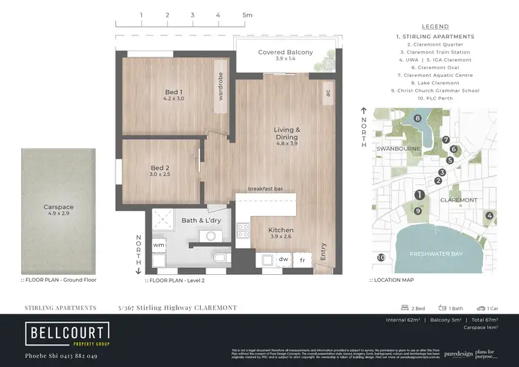 Floorplan of Homely unit listing, 5/367 Stirling Highway, Claremont WA 6010