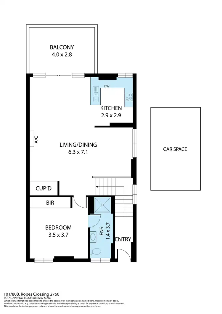 Floorplan of Homely apartment listing, 101/80B Ropes Crossing Boulevard, Ropes Crossing NSW 2760