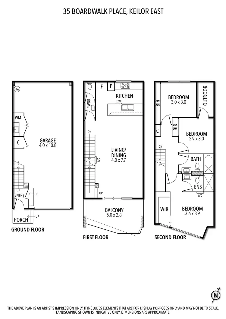 Floorplan of Homely townhouse listing, 35 Boardwalk Place, Keilor East VIC 3033
