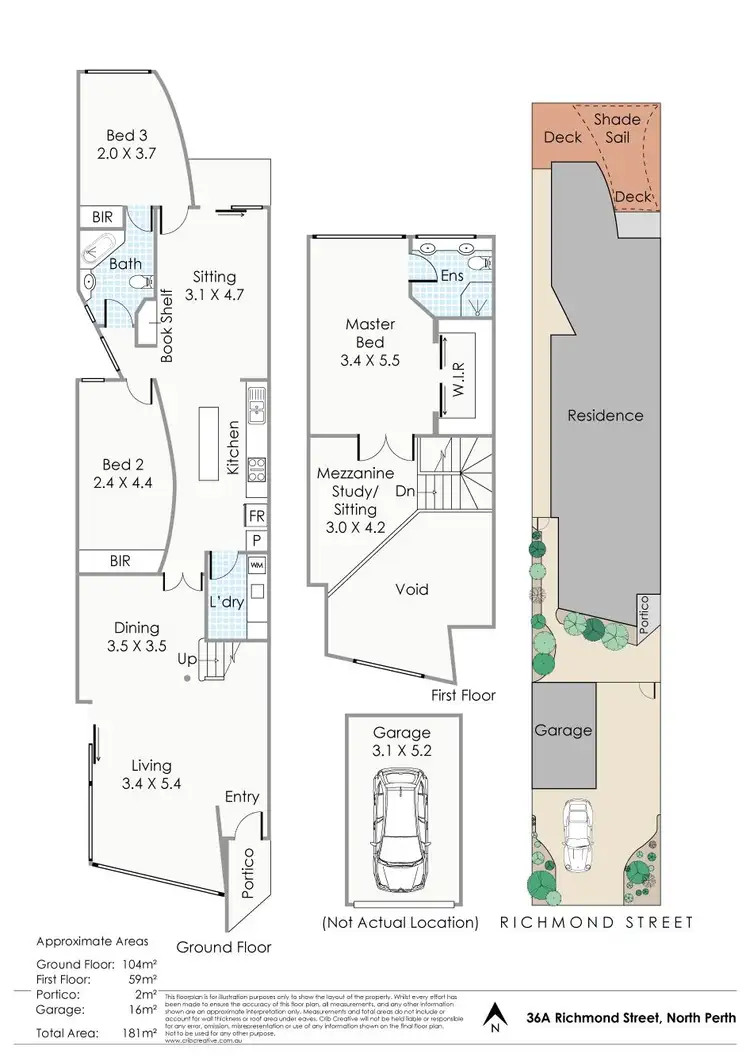 Floorplan of Homely house listing, 36A Richmond Street, North Perth WA 6006