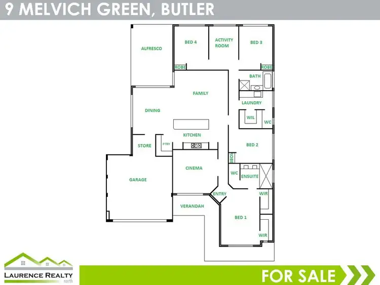 Floorplan of Homely house listing, 9 Melvich Green, Butler WA 6036