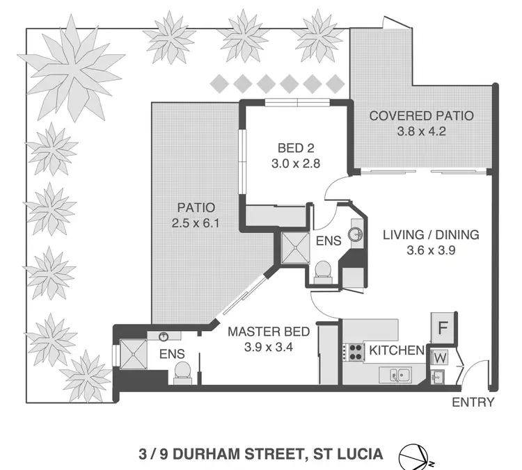 Floorplan of Homely apartment listing, 3/9 Durham Street, St Lucia QLD 4067