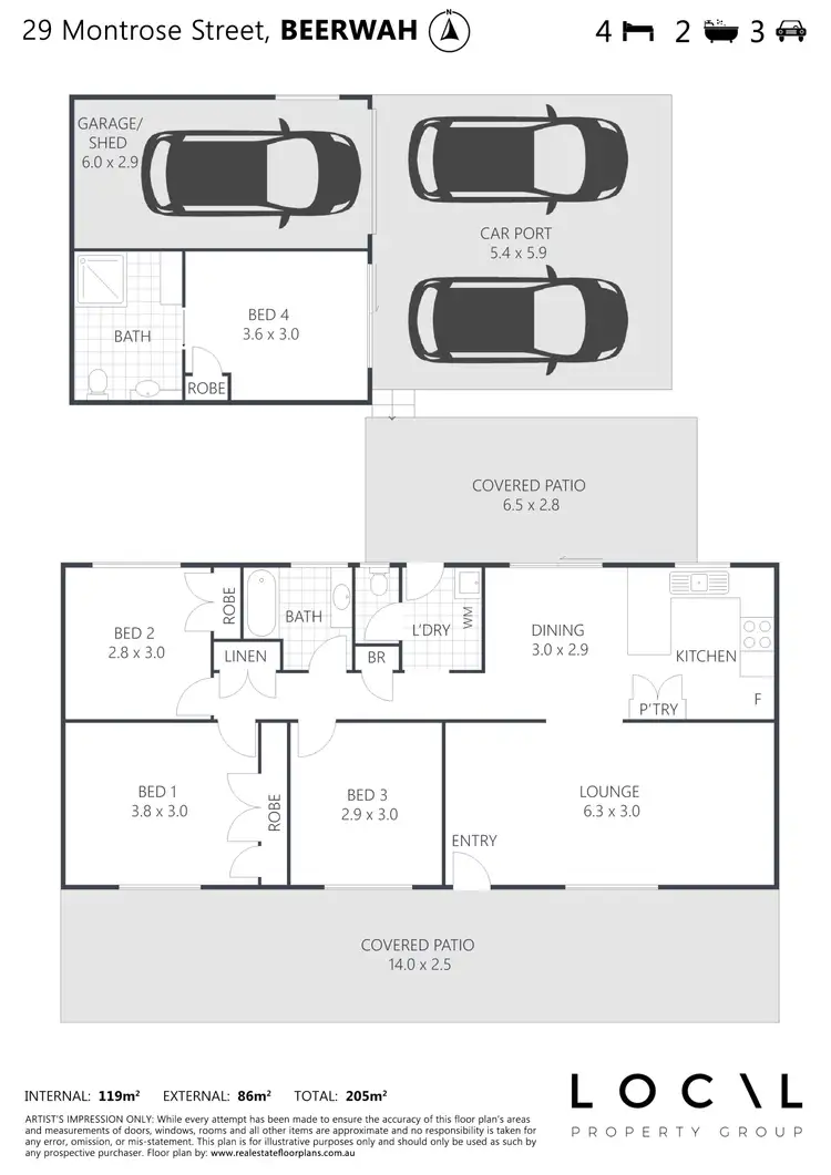 Floorplan of Homely house listing, 29 Montrose Street, Beerwah QLD 4519