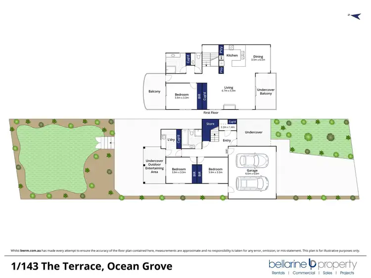 Floorplan of Homely townhouse listing, 1/143 The Terrace, Ocean Grove VIC 3226