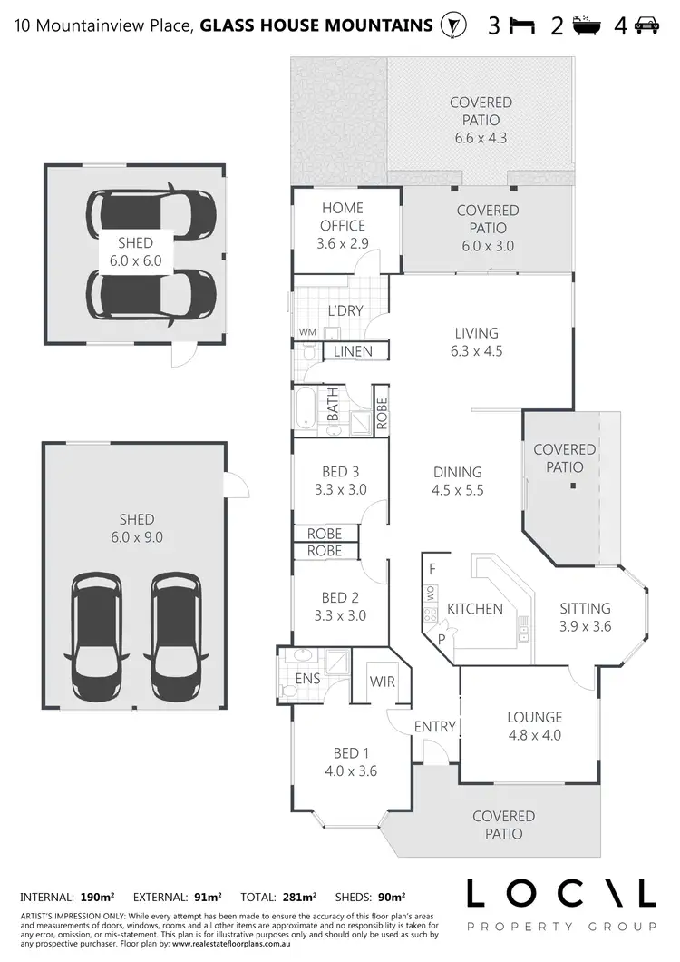 Floorplan of Homely house listing, 10 Mountainview Place, Glass House Mountains QLD 4518