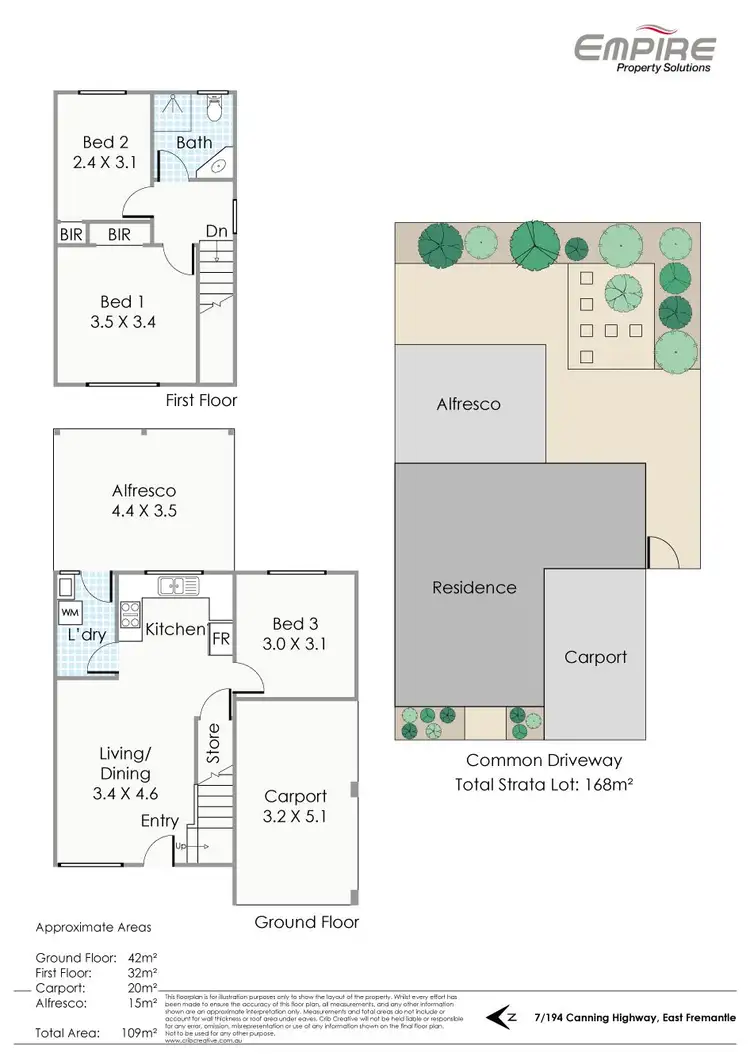 Floorplan of Homely townhouse listing, 7/194 Canning Highway, East Fremantle WA 6158