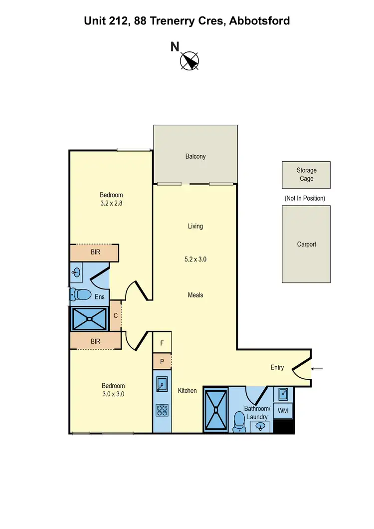 Floorplan of Homely apartment listing, 212/88 Trenerry Crescent, Abbotsford VIC 3067