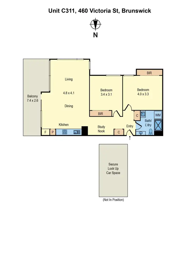 Floorplan of Homely apartment listing, C311/460 Victoria Street, Brunswick VIC 3056