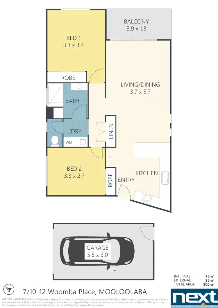 Floorplan of Homely apartment listing, 7/10-12 Woomba Place, Mooloolaba QLD 4557