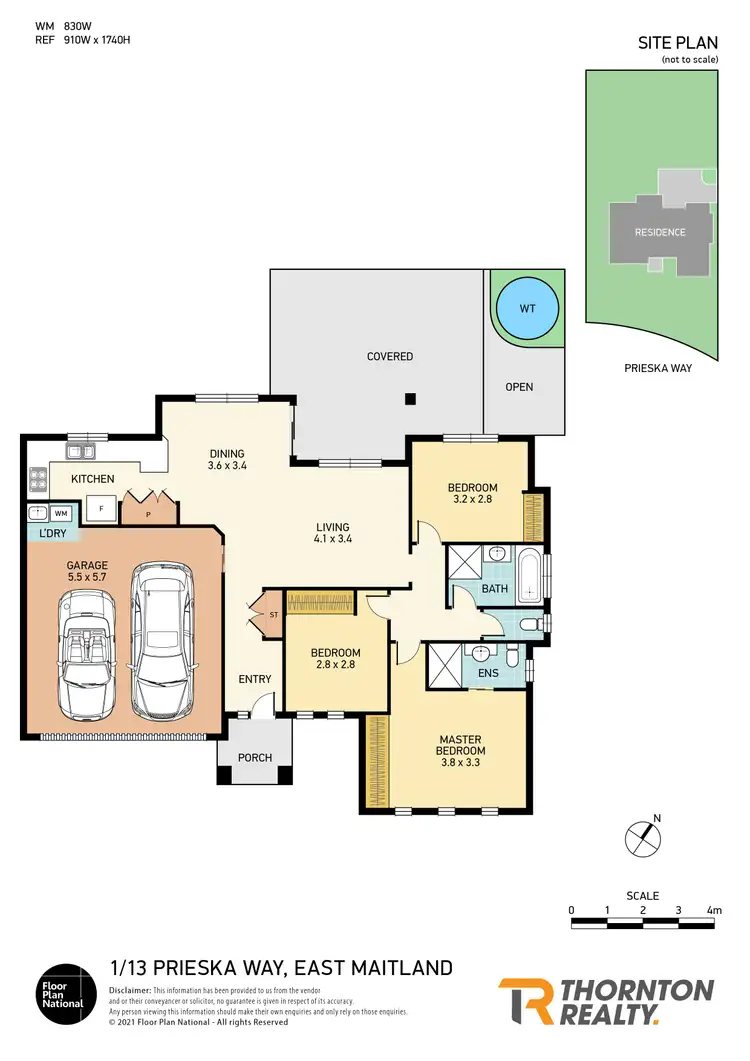 Floorplan of Homely villa listing, 1/13 Prieska Way, East Maitland NSW 2323