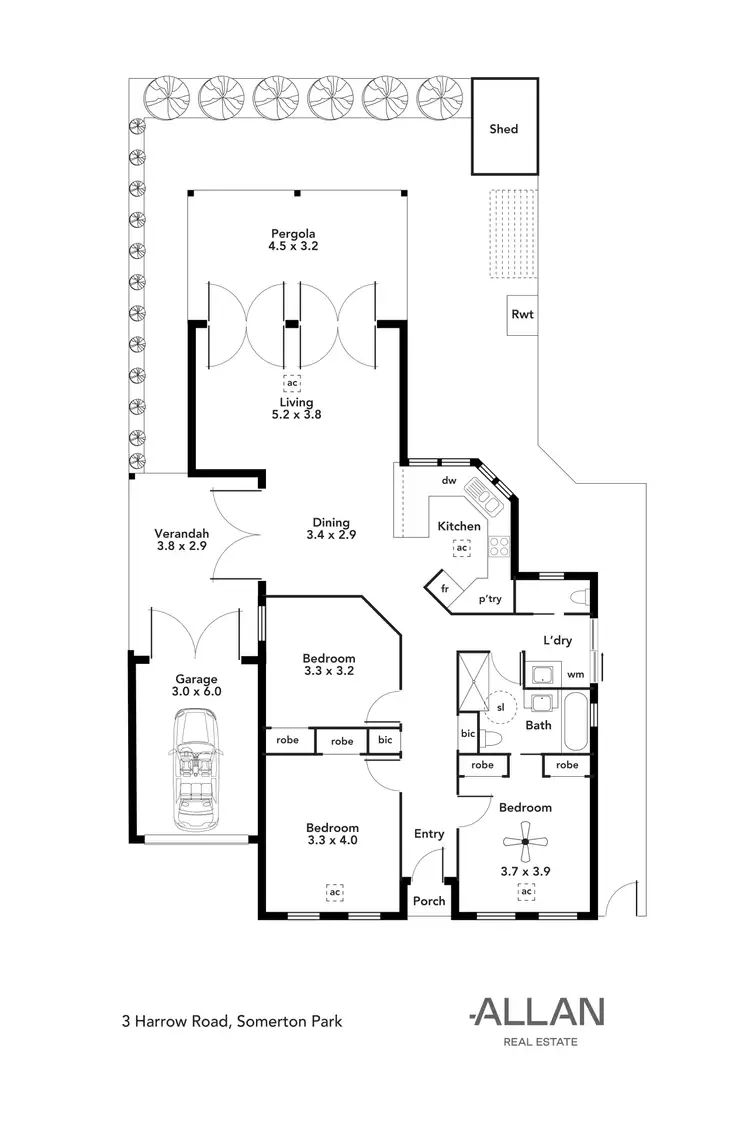Floorplan of Homely house listing, 3 Harrow Road, Somerton Park SA 5044