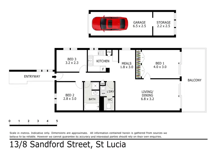 Floorplan of Homely apartment listing, 13/8 Sandford Street, St Lucia QLD 4067