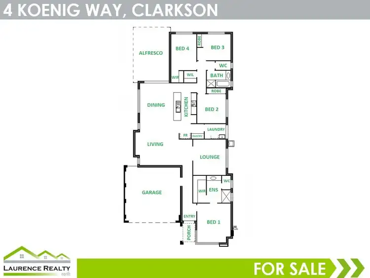 Floorplan of Homely house listing, 4 Koenig Way, Clarkson WA 6030
