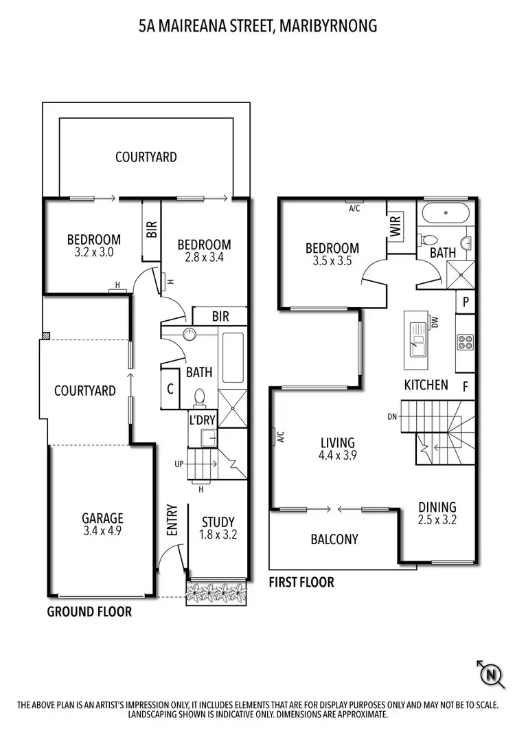 Floorplan of Homely townhouse listing, 5a Maireana Street, Maribyrnong VIC 3032